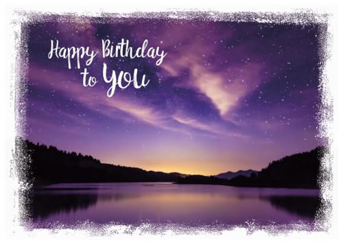Christian Art Greetings Card-Boxed-Scenic View Assorted Birthday (KJV) (Box Of 12)