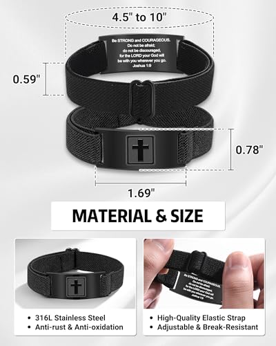 PINKDODO Adjustable Cross Bracelet Confirmation Gifts for Teenager Teen Boys