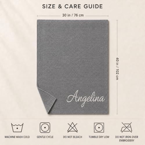 Personalized Baby Blanket with Name, GOTS Organic Custom Baby Blanket