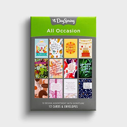 DaySpring - All Occasion Greeting Cards - 12 Design Assortment With Scripture - 12 Boxed Cards and Envelopes (J5121)