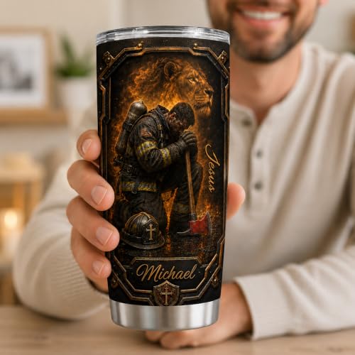 Personalized Christian Gifts For Men - Man Of Faith Bible Warrior Christ Tumbler V15 - A Child Of God Religious Faith For Dad, Husband, Grandpa on Fathers Day, Christmas, Birthday - color: CH-VAR-15