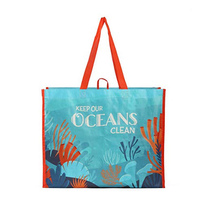 Earthwise Reusable Grocery Bags – Foldable & Water‑Resistant OceanWise® Shopping Bags, Gift Totes, Durable Multi‑Use Eco Bags (5 Pack)
