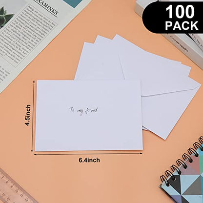 100 Pack White 4x6 Envelopes, Contour Flap A4 Envelopes for Engagement Invites, Weddings Invitation, announcements, Baby shower, Perfect for RSVP Card 120gsm, 4.5 x 6.4 Inches - 100% Recycled - color: White-100