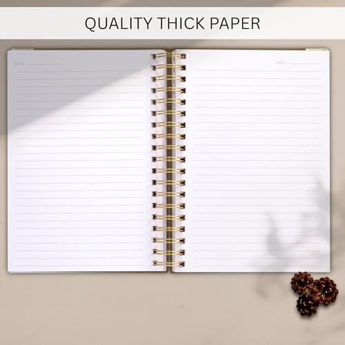 Aesthetic Thick Spiral Notebook Journal For Women in B5 - Linen Hardcover - color: Camel, size: B5
