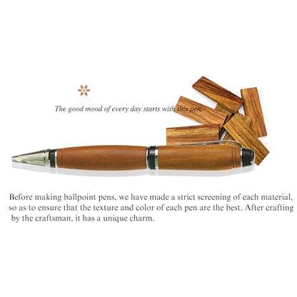 Hand Crafted Masonlin Series Ballpoint Luxury Pen, Rosewood With Black Titanium Fine Writing Instrument, Elegant Writing Pen With Gift Box - color: Natural