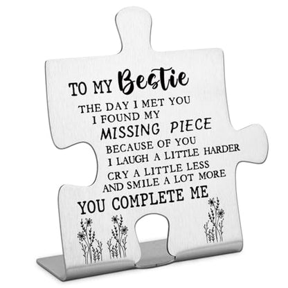 Bestie Gifts from Bestie Sister To My Bestie Gifts Thank You for Being My Sister Bestie Friendship Gifts Christmas Wedding Gifts for Sister Best Friend Decorative Signs Funny Office Desk Decor - style: To my Bestie