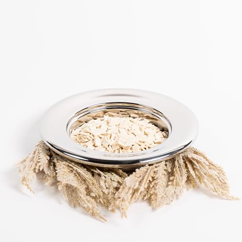 RemembranceWare: Communion Stacking Bread Plate - Silver Finish: Stainless Steel / Holds Up to 750 Pieces of Communion Bread / Works with Bread Plate Insert / Stackable
