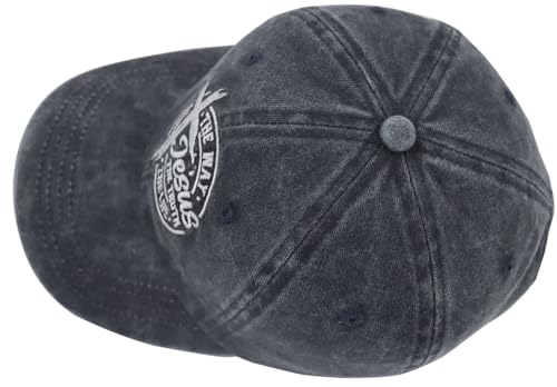 The Way The Truth The Life Baseball Cap for Men Women, Adjustable Cotton Embroidered Christian Jesus Hat - color: Black