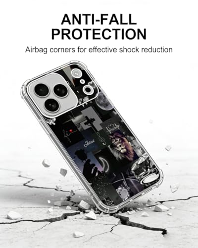 Black Christian Phone Case Compatible with iPhone 17 Pro, Jesus Love Aesthetic Phone Cover for iPhone 17 Pro - color: Black Christian