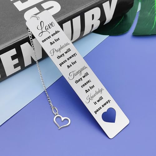 Bible Bookmark Book Lover Gift Christian Bookmark Inspirational Scripture Bookmarks Religious Gifts for Women Men Girls Book Marks for Reading First Communion Gifts for Girls Baptism Graduation Gift - color: Bible Verse Metal Bookmark 02