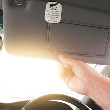 Fathers Day Male Gift Metal Car Visor Clip Drive Safe Auto Visor Clips Guardian Angel Inspirational Gifts 2 inches for Fathers Day Men Birthday car(Dad) - style: Dad