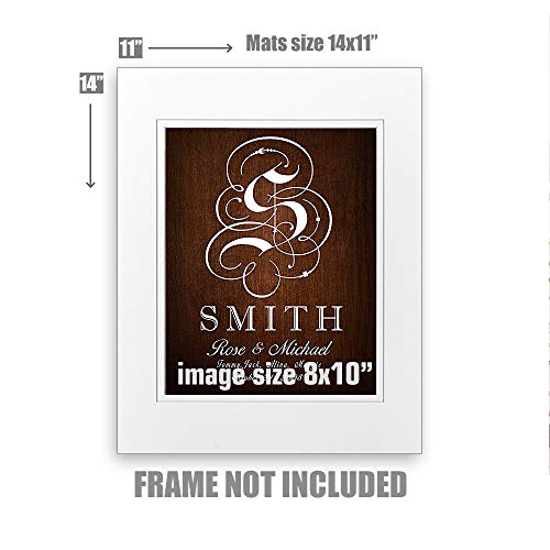 A&T ARTWORK Family Sign - Photo Prints Gift, Anniversary, with Couple's Name, Member Name and Date Established. 14x11 inches & D-Mats UNFRAMED - color: Family Sign, size: 11x14"