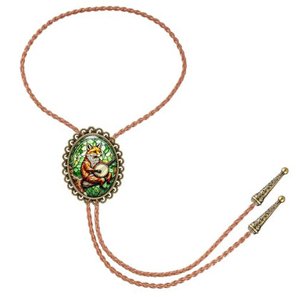 GelConnie Gothic Bolo Tie for Men Women 3D Art Western Cowboy Necktie - color: Fox Bolo Tie