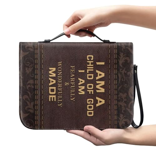 Bible Case for Women Men Large Size Bible Cover Case Book Sleeve Scripture Study Bible Carrier Bag,Size L-2XL - color: Vintage Brown, size: Large