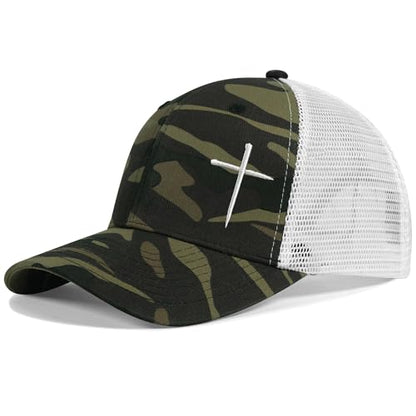 Christian Hats for Men Women,Jesus Cross Hat Christian Religious Gifts for Birthday/Christmas - color: 392.camo-10