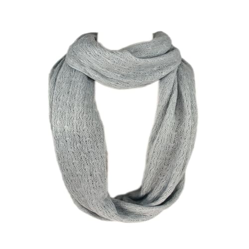 TrendsBlue Premium Solid Color Knit Infinity Circle Scarf - color: Light Gray