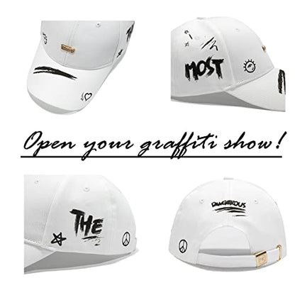Baseball Cap for Women Men - Adjustable Size Hat - color: Soft White