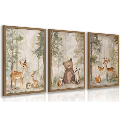 Clicyre Woodland Nursery Wall Decor, Forest Animal Canvas Wall Art 16x24 In - color: ForestAnimal, size: 24"L x 16"W
