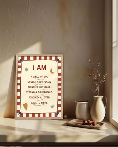 KensTro 16x20 Oak Framed I Am a Child of God Scripture Wall Art - color: I Am a Child of God-Framed, size: 20"L x 16"W