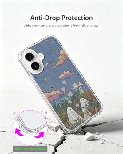 Cute Halloween Ghosts Phone Case Compatible with iPhone 17, Spooky Autumn Vibes Phone Cover for iPhone 17 - color: Halloween Ghosts