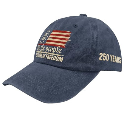 U.S. 250th Anniversary 250 Years Freedoms 1776-2026 Baseball Hats Funny - color: Navy Blue5