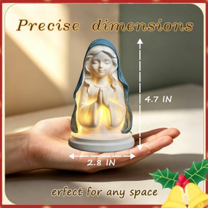 Birthday Gifts for Mom,5" Blessed Mother Mary Praying Lamp - color: Pray