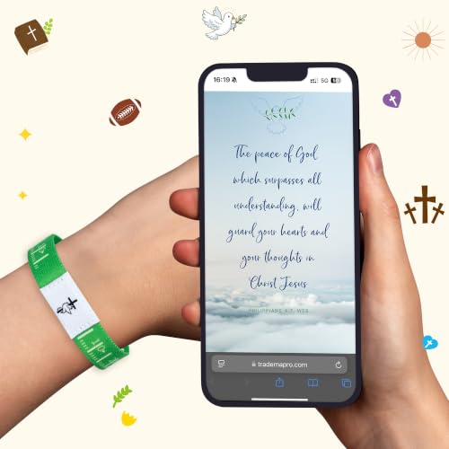EYxsaxenk Colorful Religious Scripture Daily Bible Verse NFC Bracelets Set - color: Football