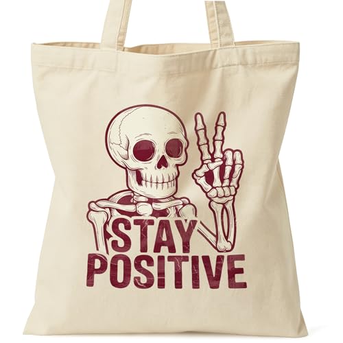Motivation Canvas Tote Bag for Women Shopping Work Travel with Inner Pocket - color: Beige 10