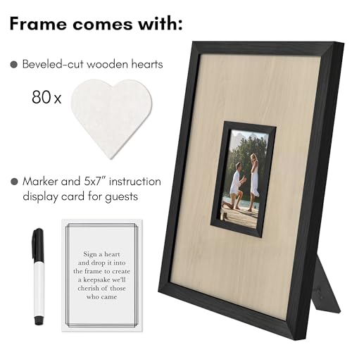 Americanflat 12x16 Shadow Box Frame - Matted to 4x6 - Black - color: Black