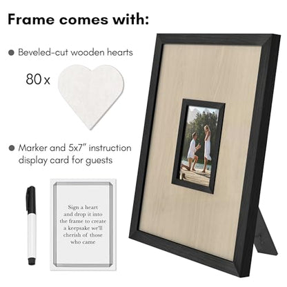 Americanflat 12x16 Shadow Box Frame - Matted to 4x6 - Black - color: Black