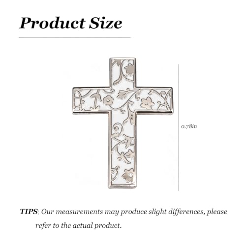 Cross Pin for Women Christian Lapel Brooch Religious Faith Jewelry - color: B1:flower