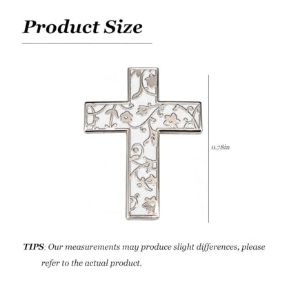 Cross Pin for Women Christian Lapel Brooch Religious Faith Jewelry - color: B1:flower