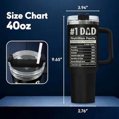 34HD Dad Funny Space 40 oz Tumbler with Handle, Sci Fi Fan Gift - color: Dadalorian with Handle