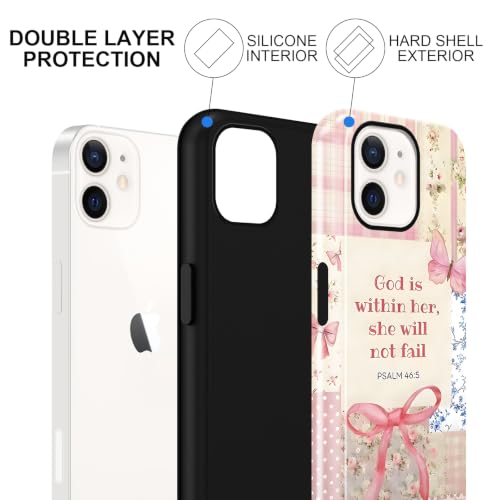Cute Jesus Bow Collage Phone Case for iPhone 12/iPhone 12 Pro 6.1'' - color: Bible verses pink bow, size: iPhone 12/iPhone 12 Pro