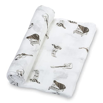 LollyBanks Muslin Swaddle Blanket, 47 x 47 in, Newborn Receiving Blanket - color: Chello There