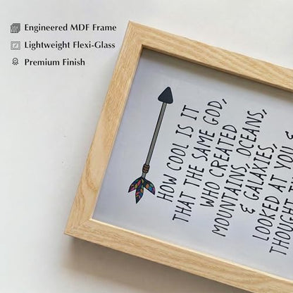 Christian Scripture Wall Art, Same God of Creation, 8x10 Natural framed - color: Natural, size: 10"L x 8"W