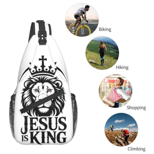 Jesus Crossbody Sling Bag For Women Men Fashion Jesus Is King Chest Bag Shoulder Sling Backpack Daypack For Sport Travel Hiking - color: Jesus is King 2