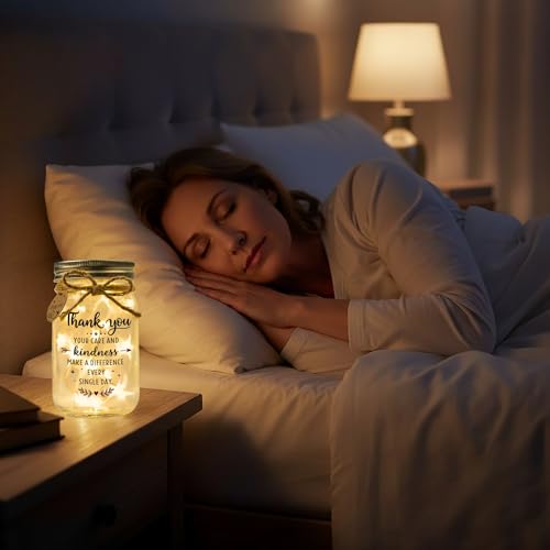 Solmay Retirement Gifts for Women, Mason Jar Night Light - color: Thank You