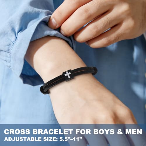 Cross Bracelet for Boys Baptism First Communion Confirmation - color: Confirmation