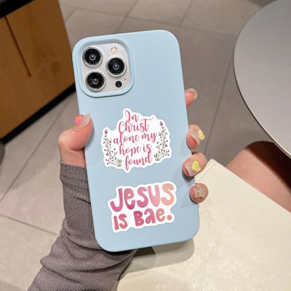 Pink Bible Verse Stickers Jesus Faith Decals for Christian Teen Adult 55PCS - color: Bible