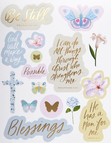 WORLD TRAVELER Eccolo Bible Quotes Sticker Book. 28 Pages of Inspirational and Prayer Themed Stickers - color: Stick To Faith