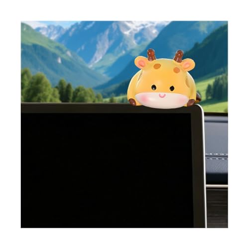 Cute Furry Car Dashboard Decoration, Funny Giraffe Vehicle Rearview Mirror Center Console Ornament, Kawaii Automotive Interior Dash Charm Decor, Universal for SUV Van Sedan - color: Giraffe
