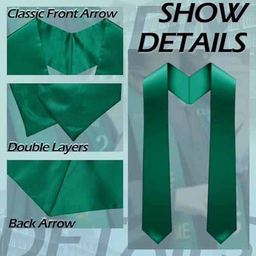 Geyoga 24 Pcs Graduation Stole Bulk Sublimation Blank 70 in - color: Green