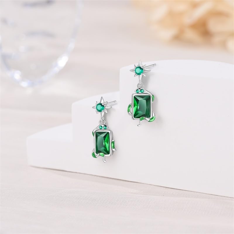 925 Sterling Silver Cute Animal Unique Huggie Hoop Earrings for Women - color: Snake Star