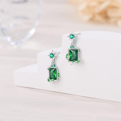 925 Sterling Silver Cute Animal Unique Huggie Hoop Earrings for Women - color: Snake Star