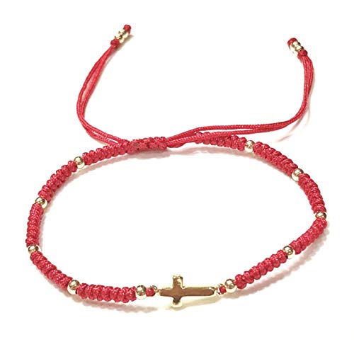 Tiny Cross Bracelet for Women Red String Pulsera de Protection