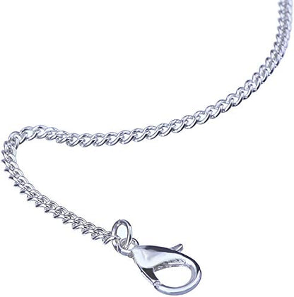 Outus 12 Pack Iron DIY Chain Necklaces Gift Silver Plated Necklace Chain with Lobster Clasp Link for Jewelry Making Supplies(24Inch) - size: 24 Inch