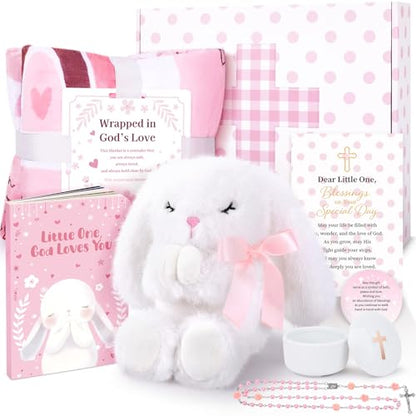 Baptism Gifts for Girl, Christening Gift for Baby Girls, Dedication Gift - color: PINK