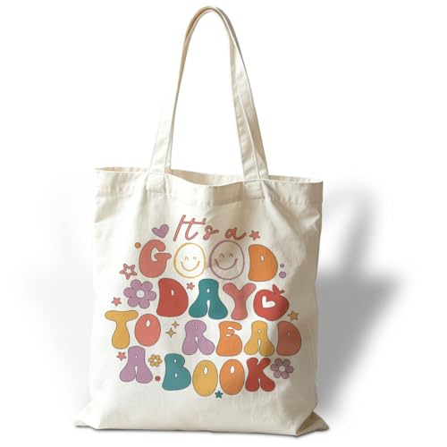 Book Lover Gift Bag, It's A Good Day to Read A Book, Canvas Tote Bags for Women, Eco-Friendly Grocery Bags, Aesthetic Canvas Tote Bag for Shopping Grocery, Gifts to Friends Lovers - color: Style 14