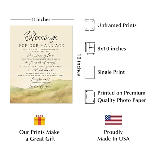 Blessings for Our Marriage Prayer Wall Art Print, 8x10 Unframed - size: 10"L x 8"W, style: Unframed